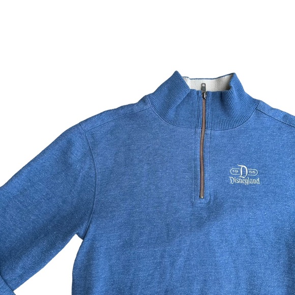 Disney Parks Sweatshirt Mens 1/2 Zip Long Sleeve Cowl Neck Stretch Blue Small - Picture 6 of 14